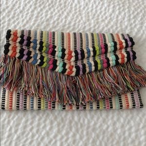 StellaDot fringe clutch multi-color; black inside